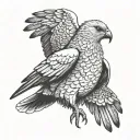 wombat eagle dove carrying tattoo design idea