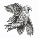 wombat eagle dove carrying tattoo design idea