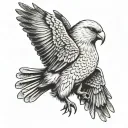 wombat eagle dove carrying tattoo design idea