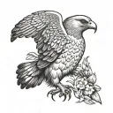 wombat eagle dove carrying tattoo design idea