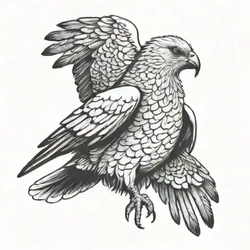 wombat eagle dove carrying tattoo design idea
