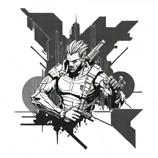 Cyberpunk 2077 tattoo design idea