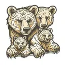 mother bear and cub tattoo design idea