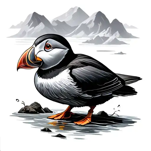 puffin  tattoo design idea