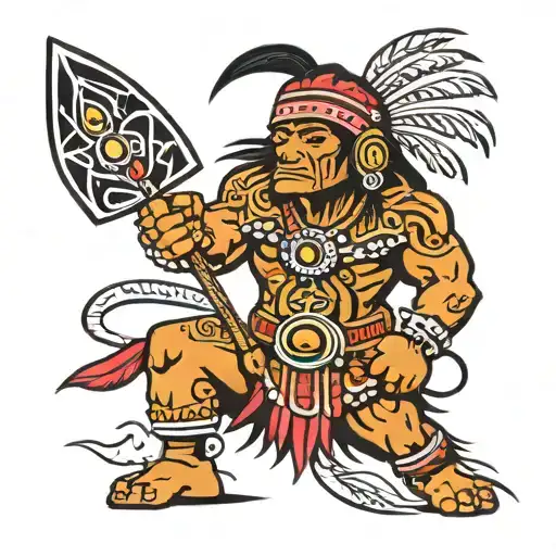 Taino tribal warrior tattoo design idea