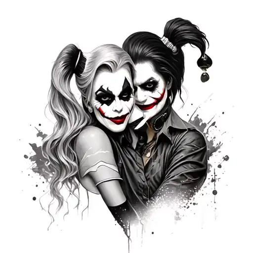 Harley quinn joker tattoo design idea
