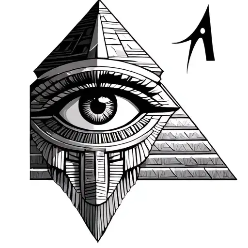 eye of horus in front of pyramid tattoo design idea