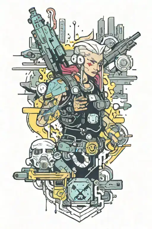 Cyberpunk 2077 tattoo design idea