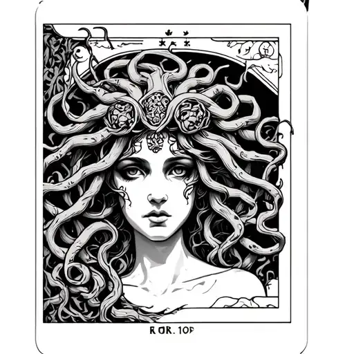 medusa tarot card tattoo design idea