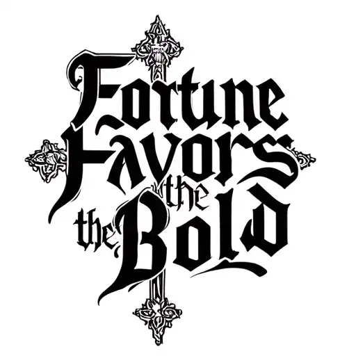"Fortune Favors the Bold" holy cross tattoo tattoo design idea