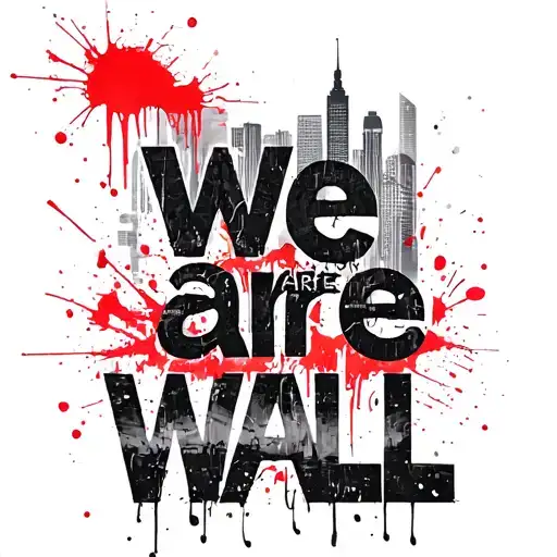 "we are the wall" Skate street city skyline graffiti skateboard heelflip ghost tattoo design idea