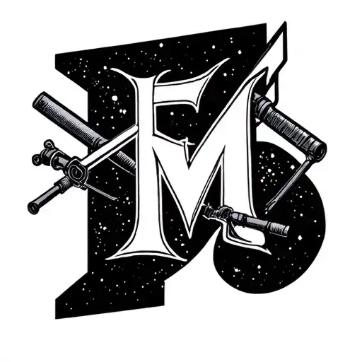 F M S initials lightsabers simplistic tattoo tattoo design idea