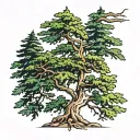 lebanon cedar tree tattoo design idea