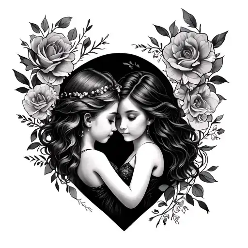Mom Son Daughter daughter tattoo design idea