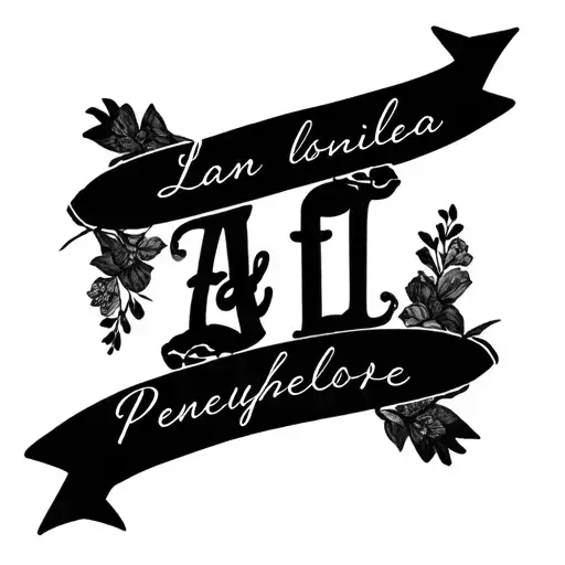 Laila and Penelope daughters names written tattoo design idea