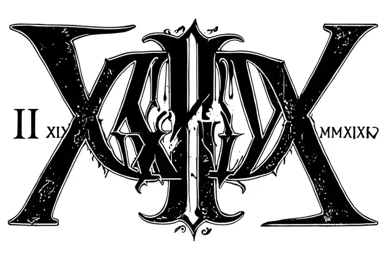 XII_XXVI_MMXX birthday date tattoo design idea