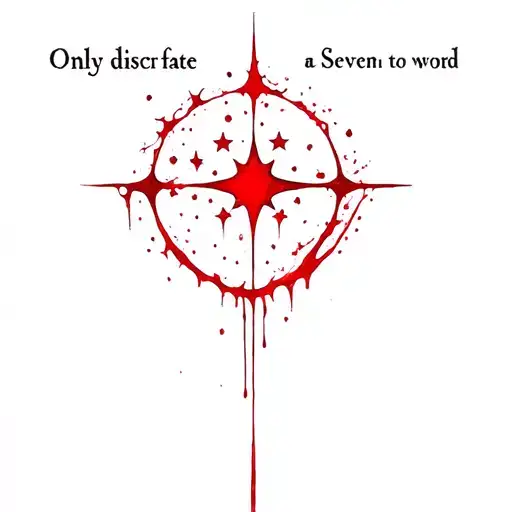  blood trails, vampire abstract, contain word fate discreet, only seven stars, delicate, fine line and small to medium tattoo design idea