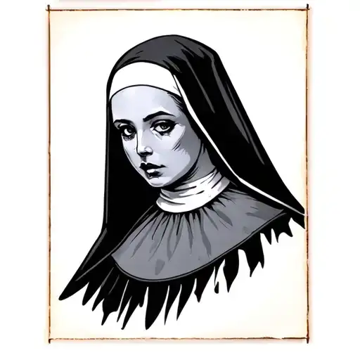 nun horny tattoo design idea