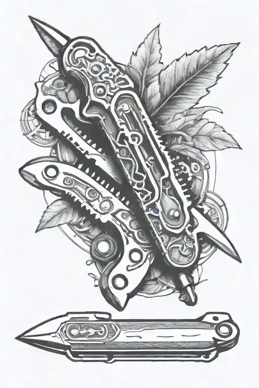 swiss army knife  tattoo design idea