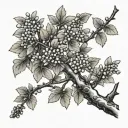 hawthorn tree branch tattoo design idea