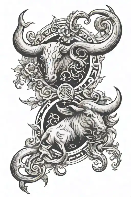 Astrology Gemini Cancer Taurus zodiac symbol tattoo design idea