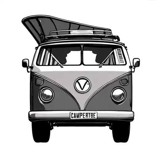 Campervan tattoo design idea