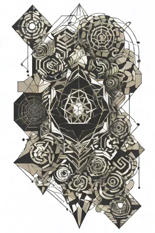 earth elements forming tattoo design idea