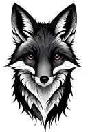 fox dark lines one ear folded tattoo design idea