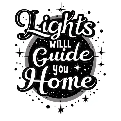 "Lights will guide you home" celestial objects like stars tattoo design idea