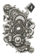 Casino arm theame and gambling tattoo design idea