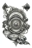 Casino arm theame and gambling tattoo design idea