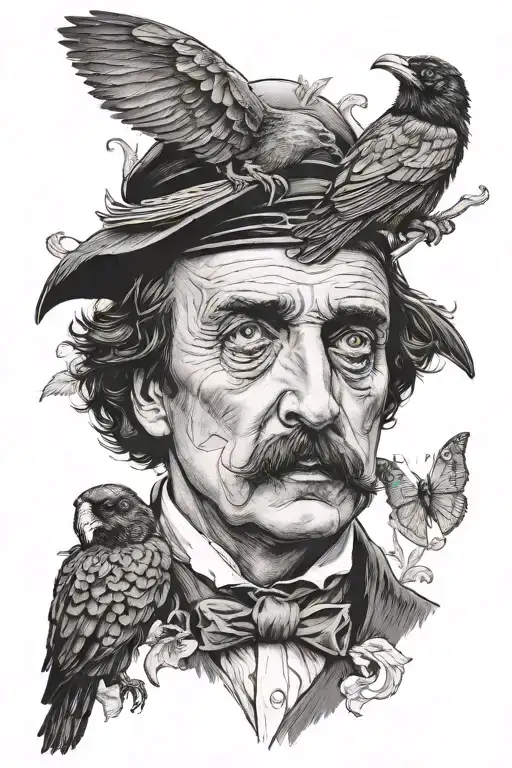 Edgar Allan Poe tattoo design idea