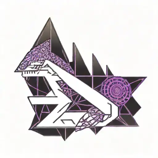 add more style ,add more monstrousity ,  shadows inside tattoo , more pointy lines , end of pointy lines are purple tattoo design idea
