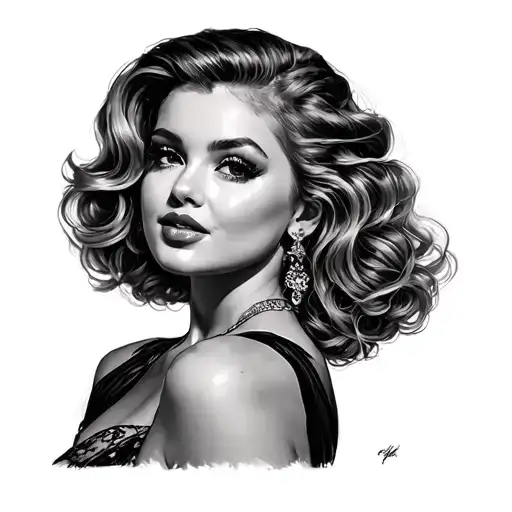 sydney sweeney pinup girl tattoo design idea