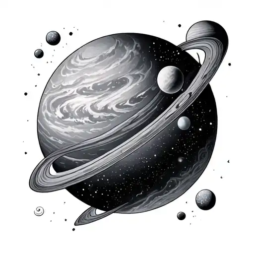 anxiety happy depression galaxies and planets  tattoo design idea