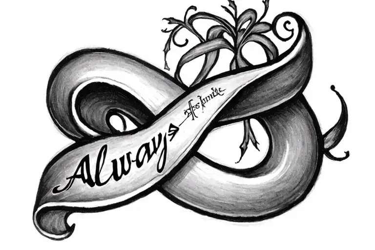 harry potter theme based infinity symbol with words "Always" written in it. (tatoo is for a young lady) tattoo design idea