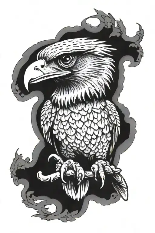 falcon spreading wings tattoo design idea