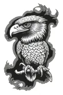 falcon spreading wings tattoo design idea