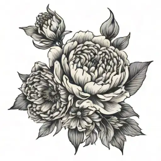 cuff wrist flowers peony violet aster Narcissus tattoo design idea