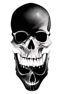 smile now cry later skulls with soft black and grey shading tattoo design idea