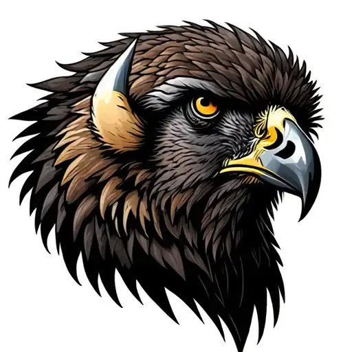 Anglo Saxon hawk bison tattoo design idea