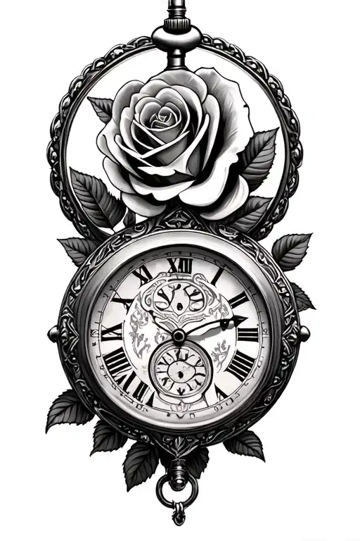 casino dice cards car roses pocket watch old car tattoo design idea