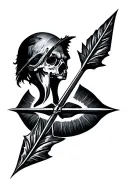 Broadhead arrow piercing tattoo design idea