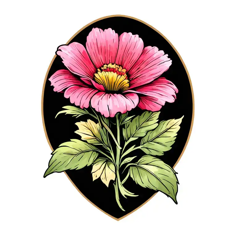 flowers in color tattoo design idea