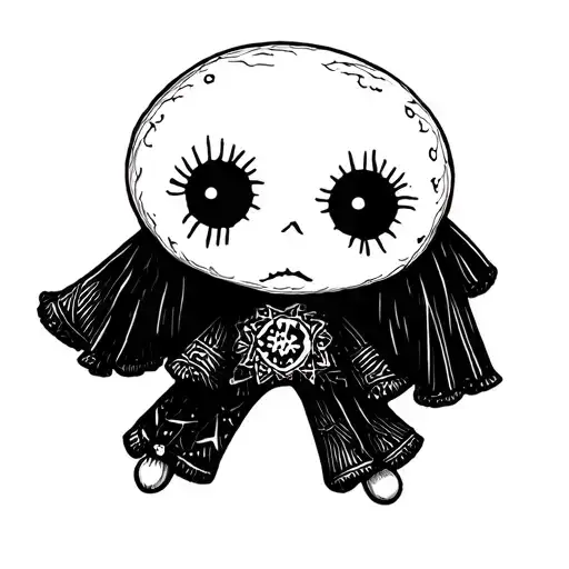 voodoo doll sad tattoo design idea