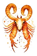 Starry Night with Aries and Scorpio constellation tattoo design idea