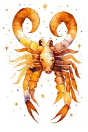 Starry Night with Aries and Scorpio constellation tattoo design idea