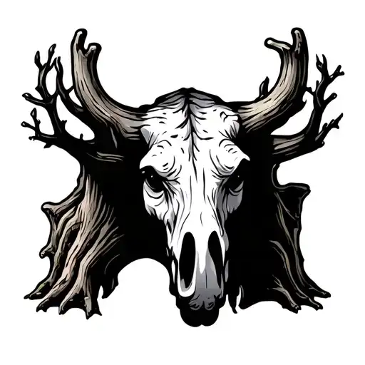 trunk from wood without branches, without foliage, black, without filling tattoo design idea