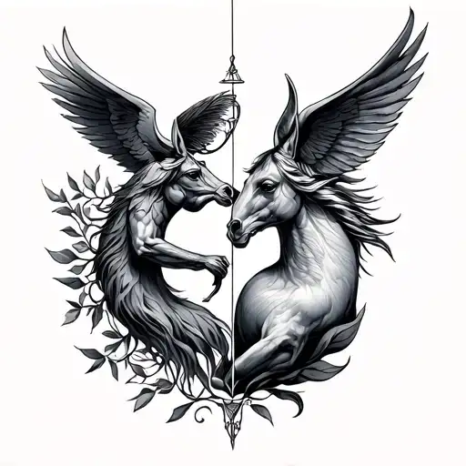 Libra And Sagittarius Combined tattoo design idea