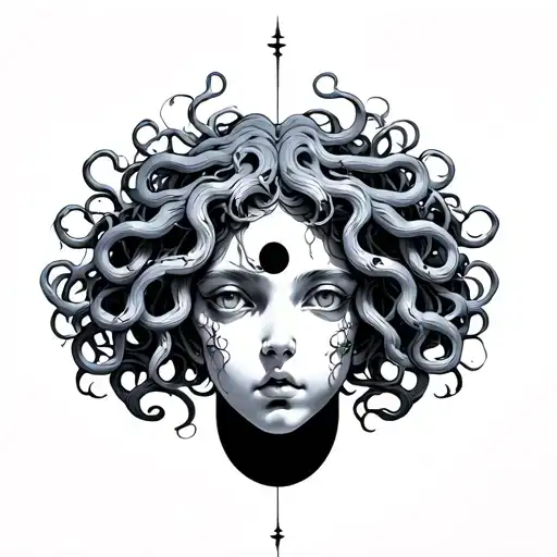 Semicolon Medusa tattoo design idea